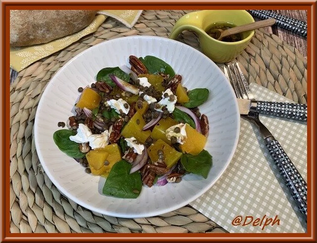 Salade de butternut, épinards et chèvre