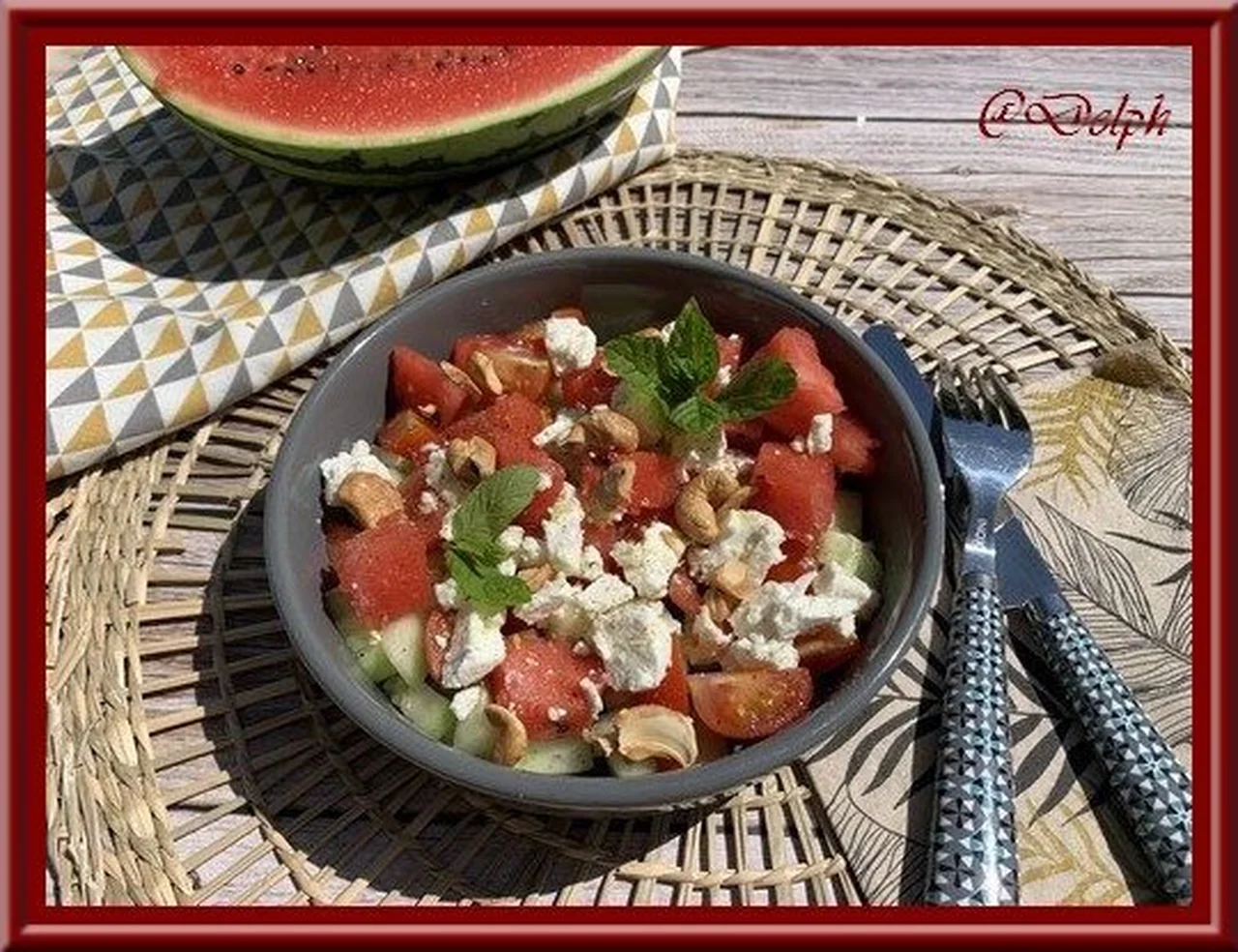 Salade de pastèque, tomate, concombre