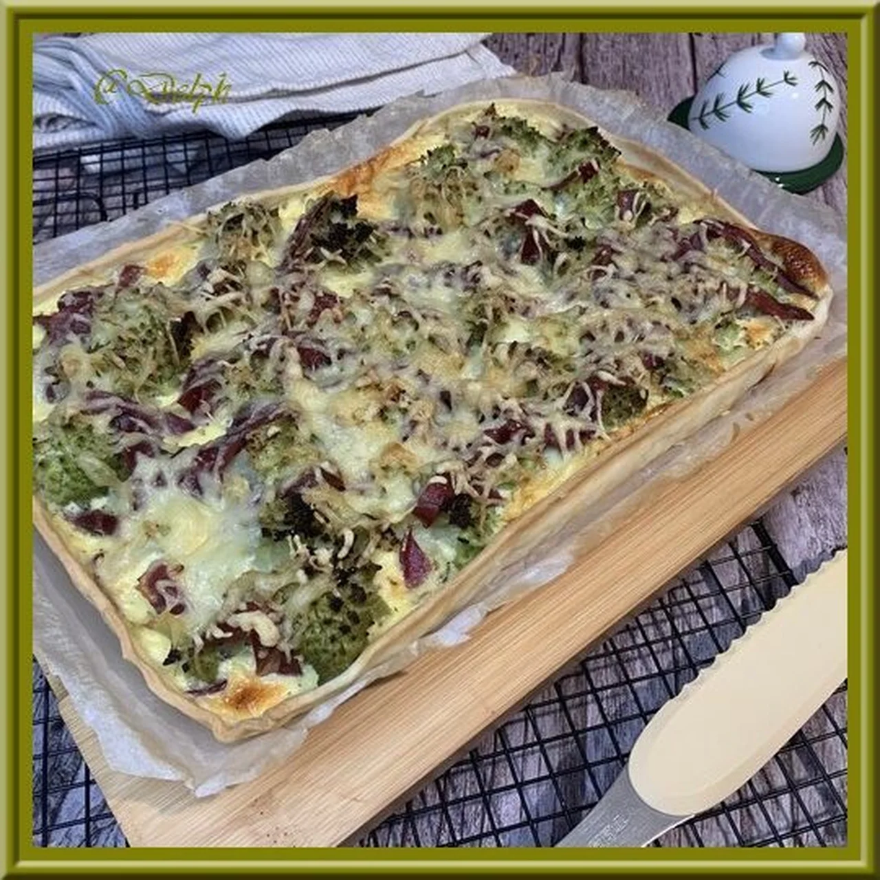 Tarte au chou romanesco et à la coppa