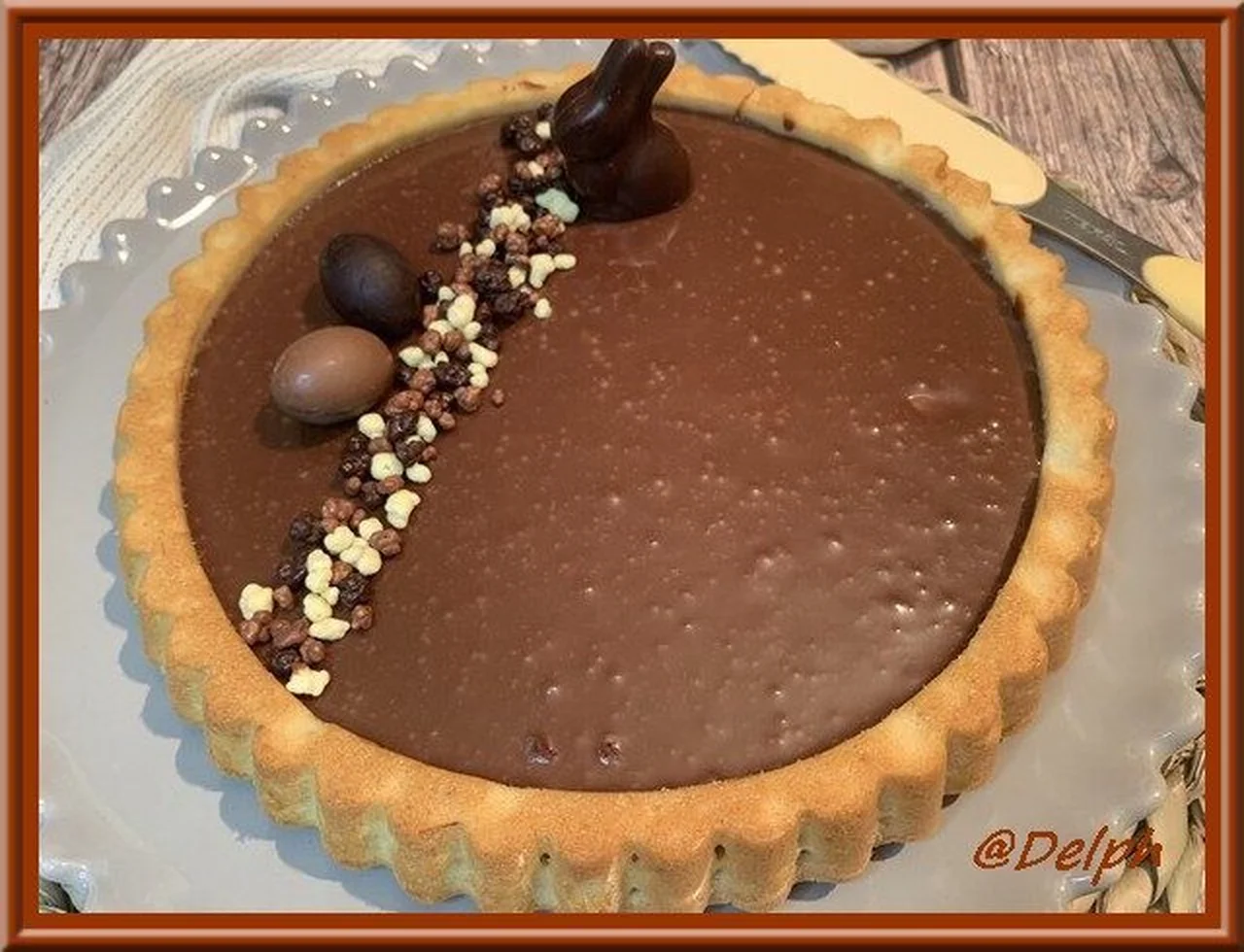 Tarte financière renversée ganache chocolat caramel