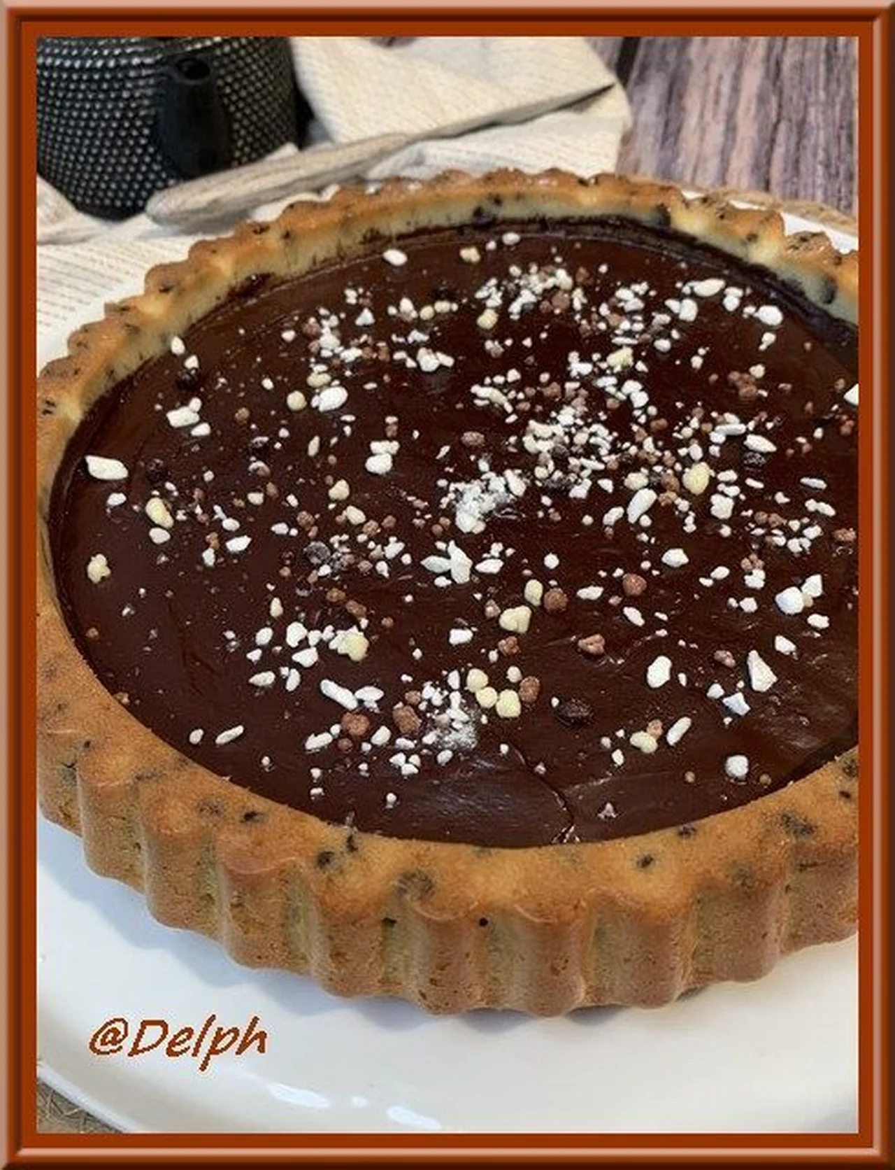 Tarte financière tigrée au chocolat