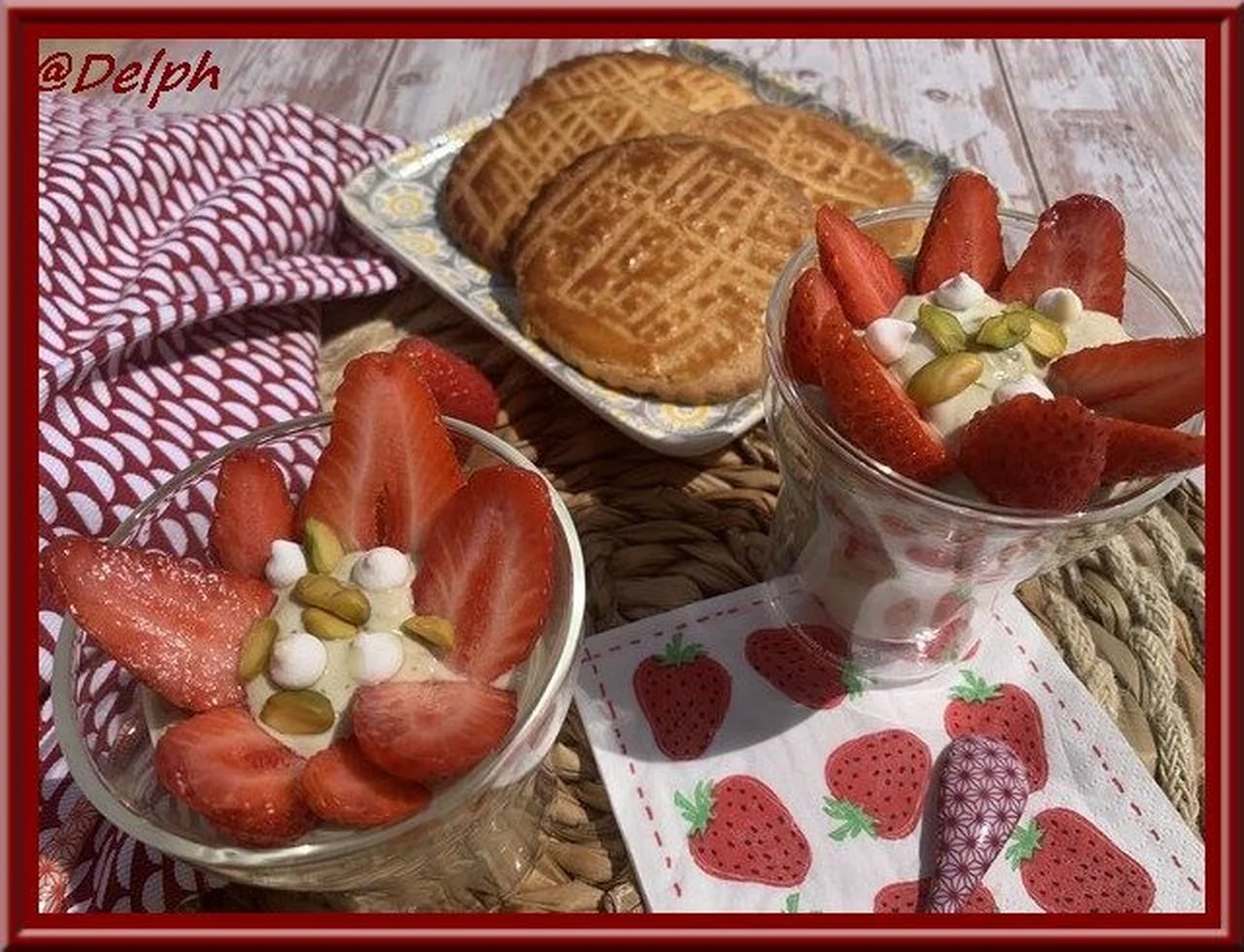 Verrine fromage blanc pistache et fraises