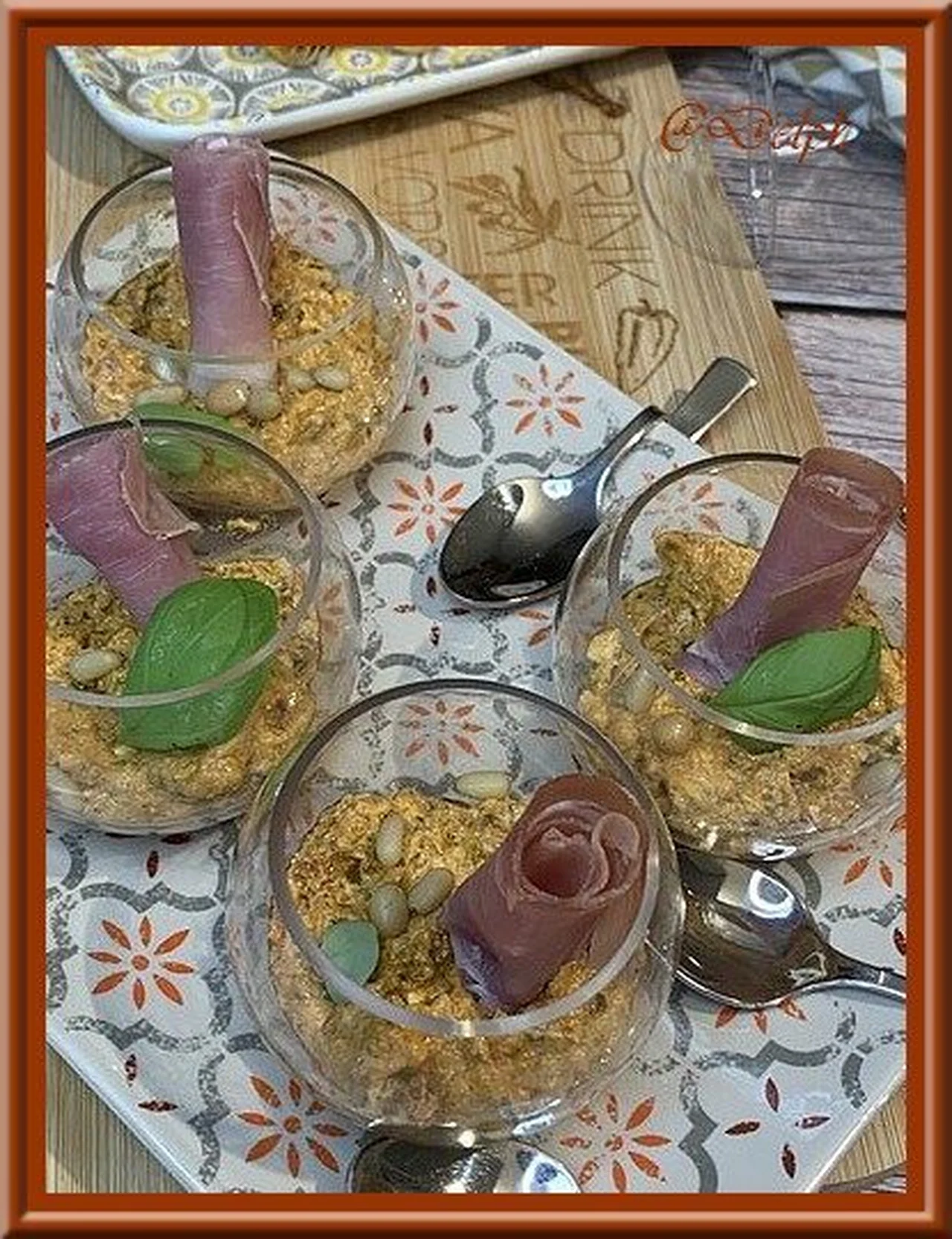Verrines de pesto rosso à la ricotta