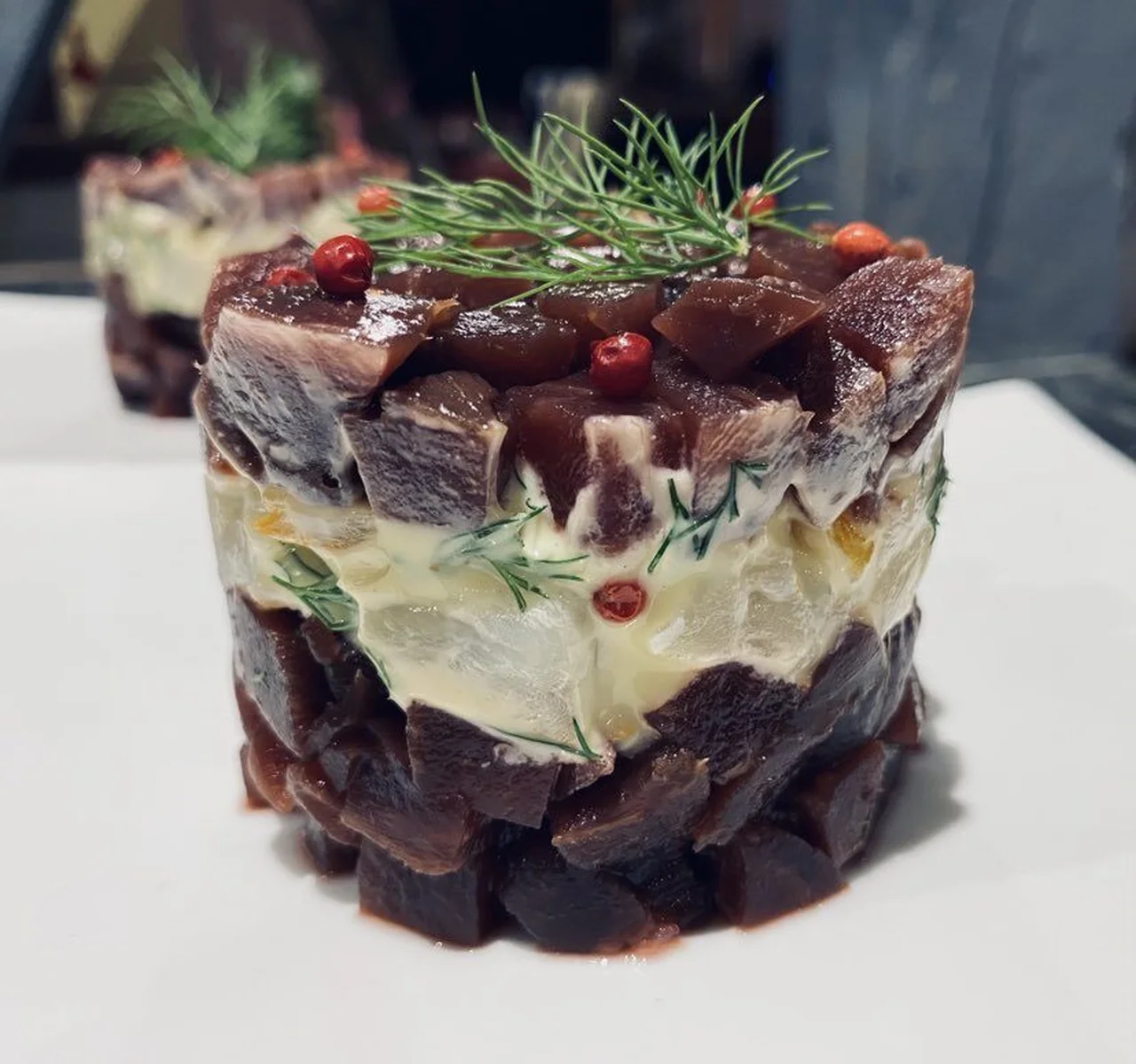 Tartare de betteraves et haddock à l'aneth