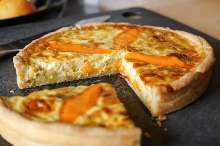 Tarte poireaux mimolette