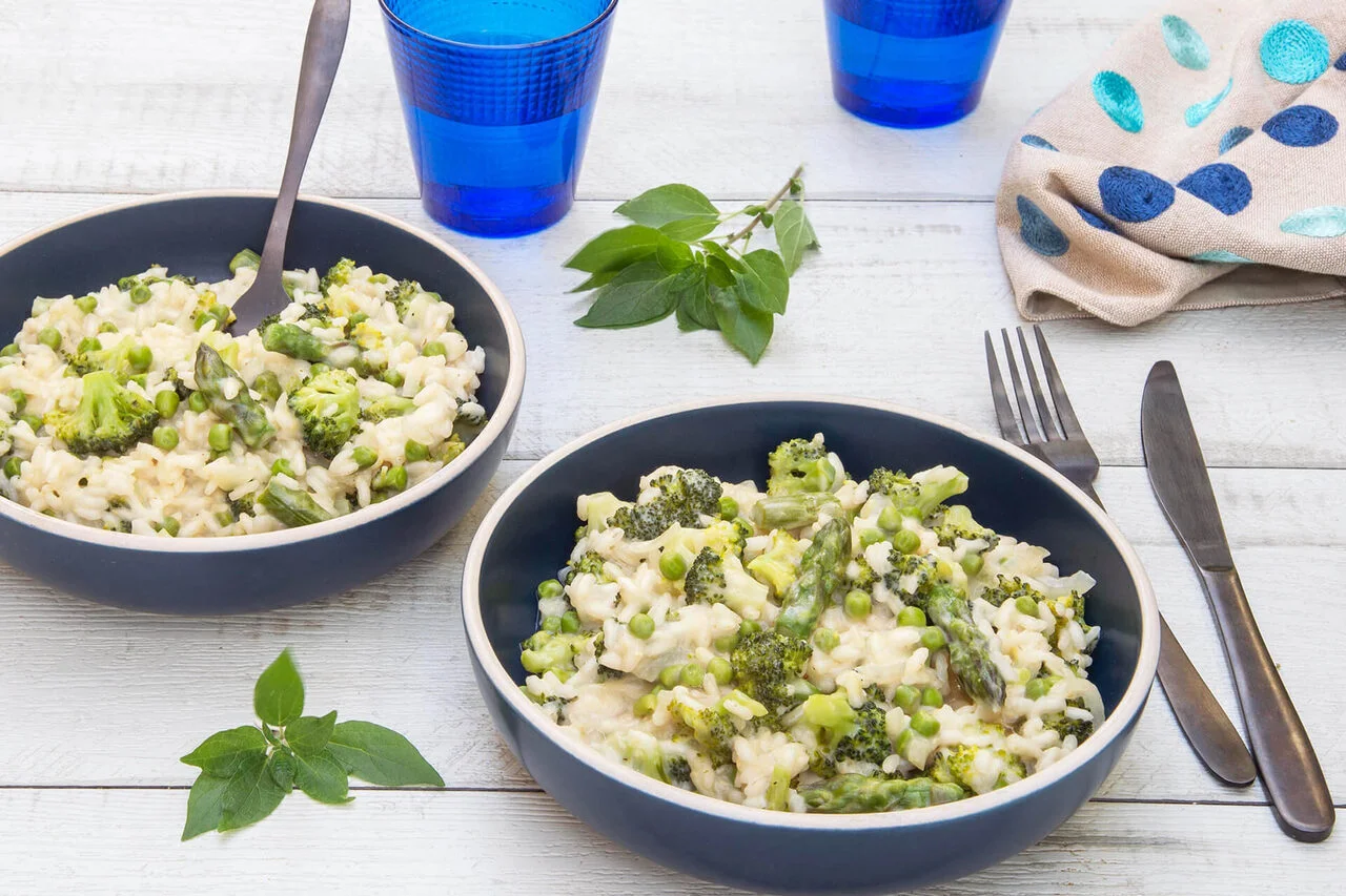 Risotto aux légumes verts