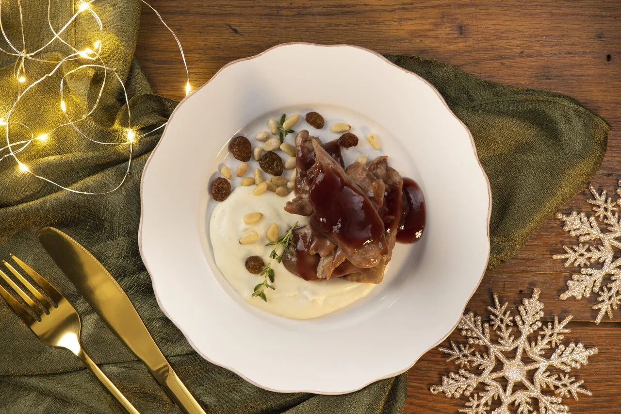 Confit d'heura avec réduction de porto