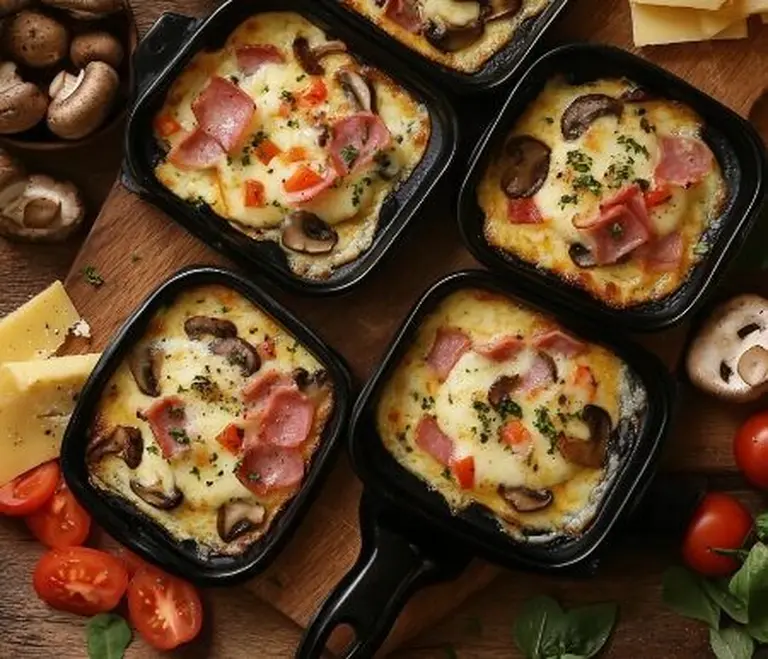Mini pizzas raclette