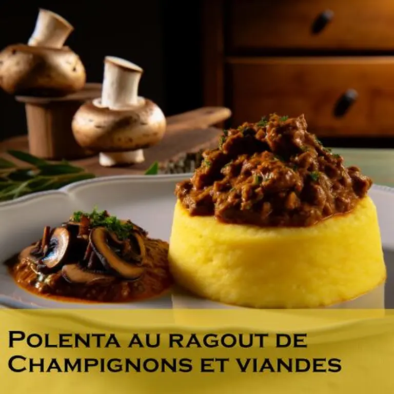 Polenta au ragoût viandes et champignons