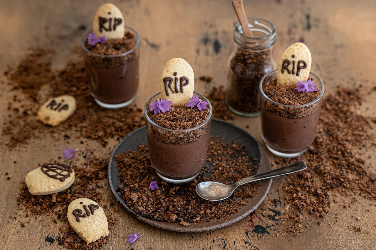Verrines d'Halloween à la mousse au chocolat