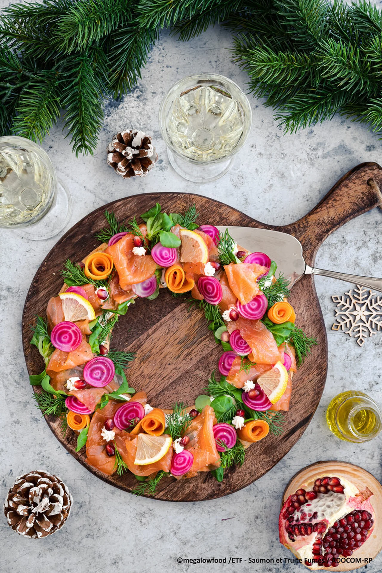 Couronne festive au saumon fumé