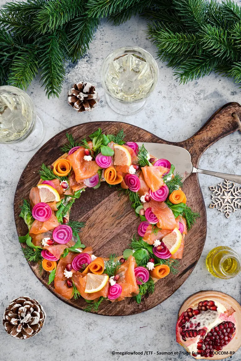 Couronne festive au saumon fumé