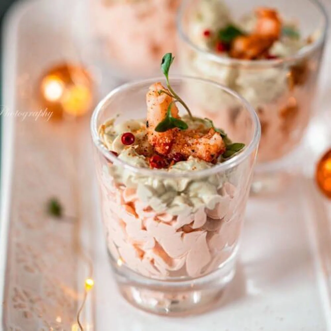 Verrines de mousse au saumon fumé