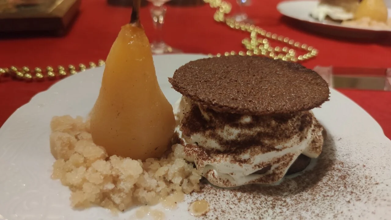Poire, chocolat et clou de girofle façon tiramisu
