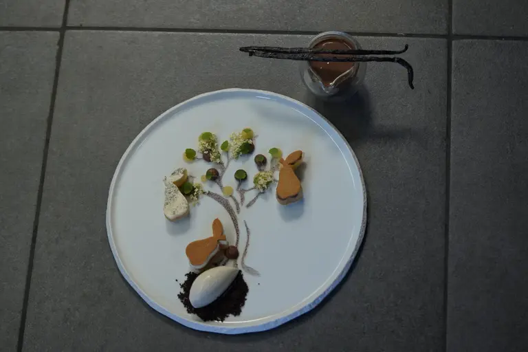 Dessert vanille poire
