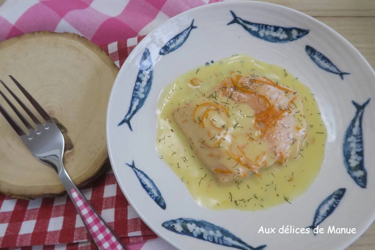 Pavé de saumon mariné à la crème de clémentine