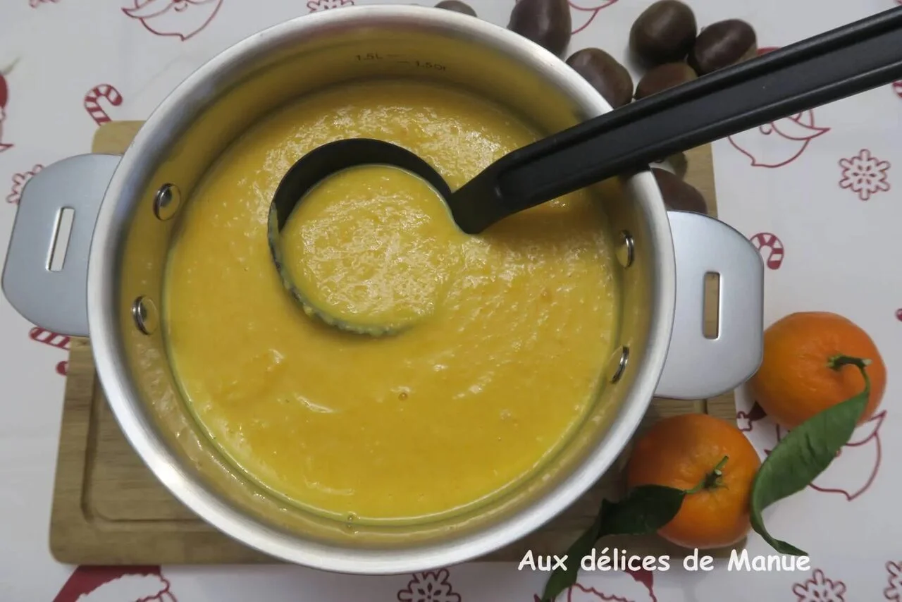 Velouté de carottes et pommes de terre à la crème de maïs