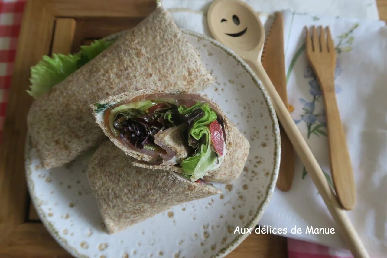 Wraps au saumon fumé, concombre et crème à l'aneth