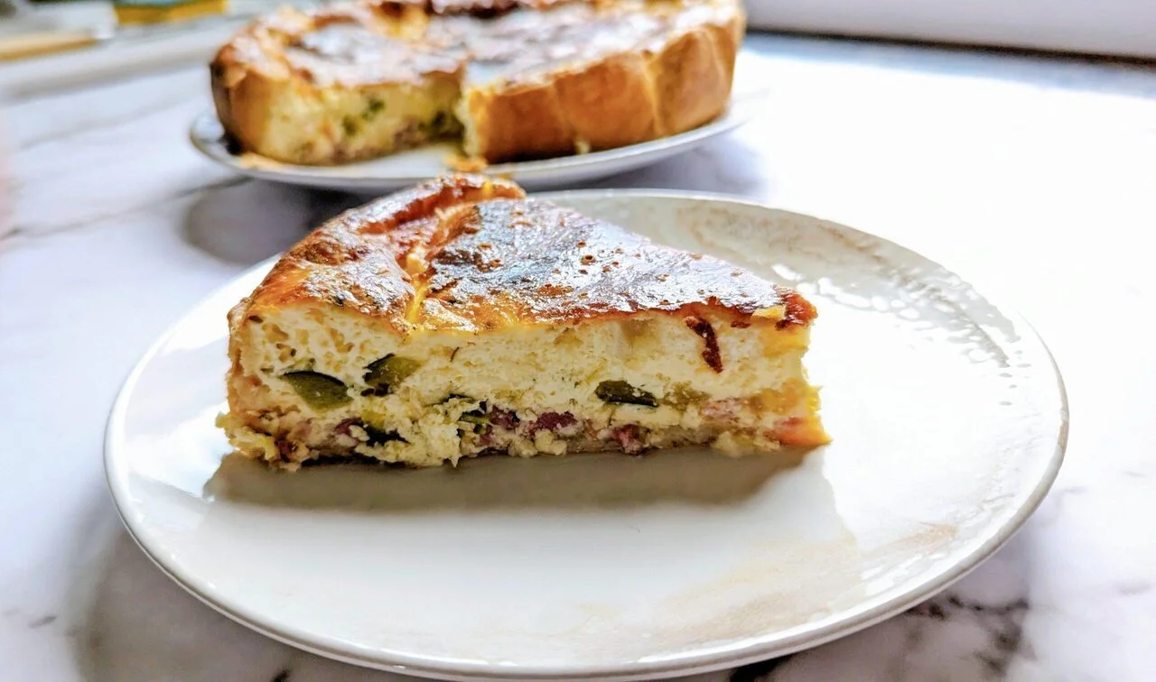 Tarte salée courgettes et lardons