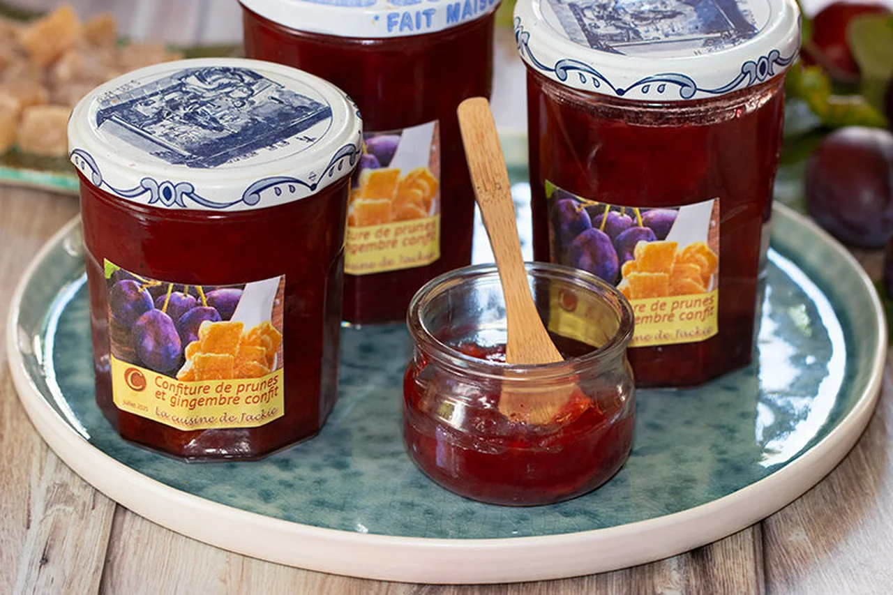 Confiture de quetsches au gingembre confit