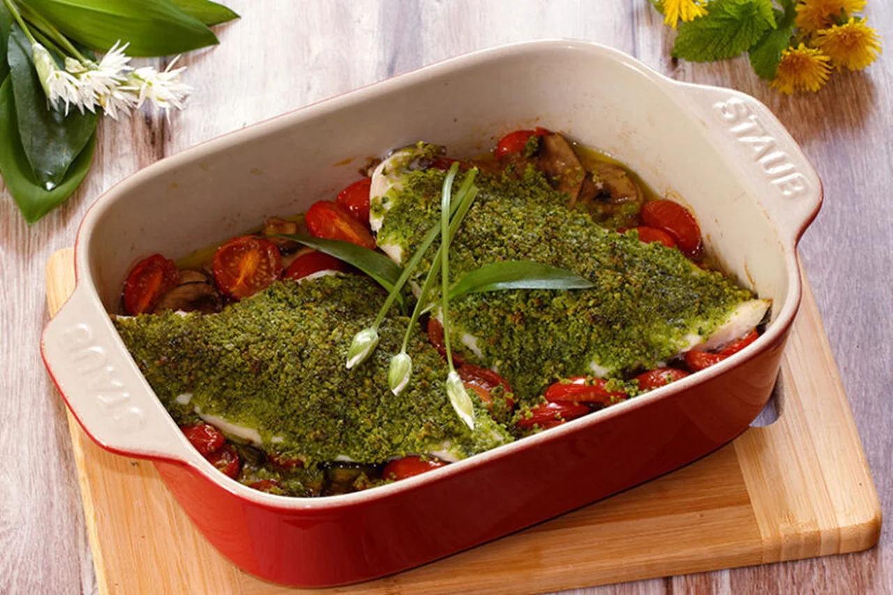 Filets de dorade royale en croûte d'ail des ours