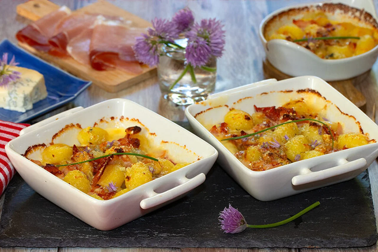Gnocchis à la crème de gorgonzola et speck