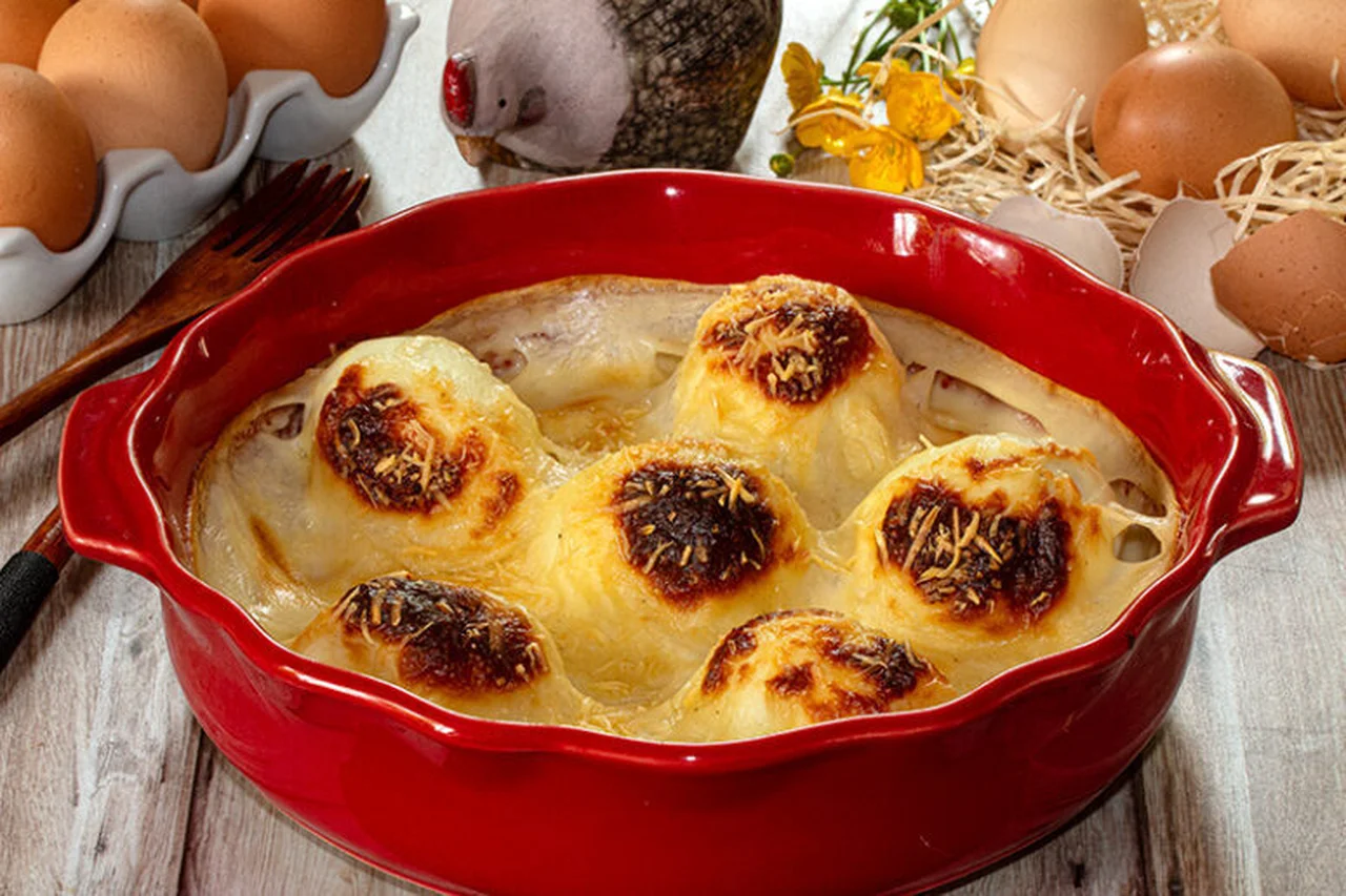 Gratin d'œufs durs à la béchamel