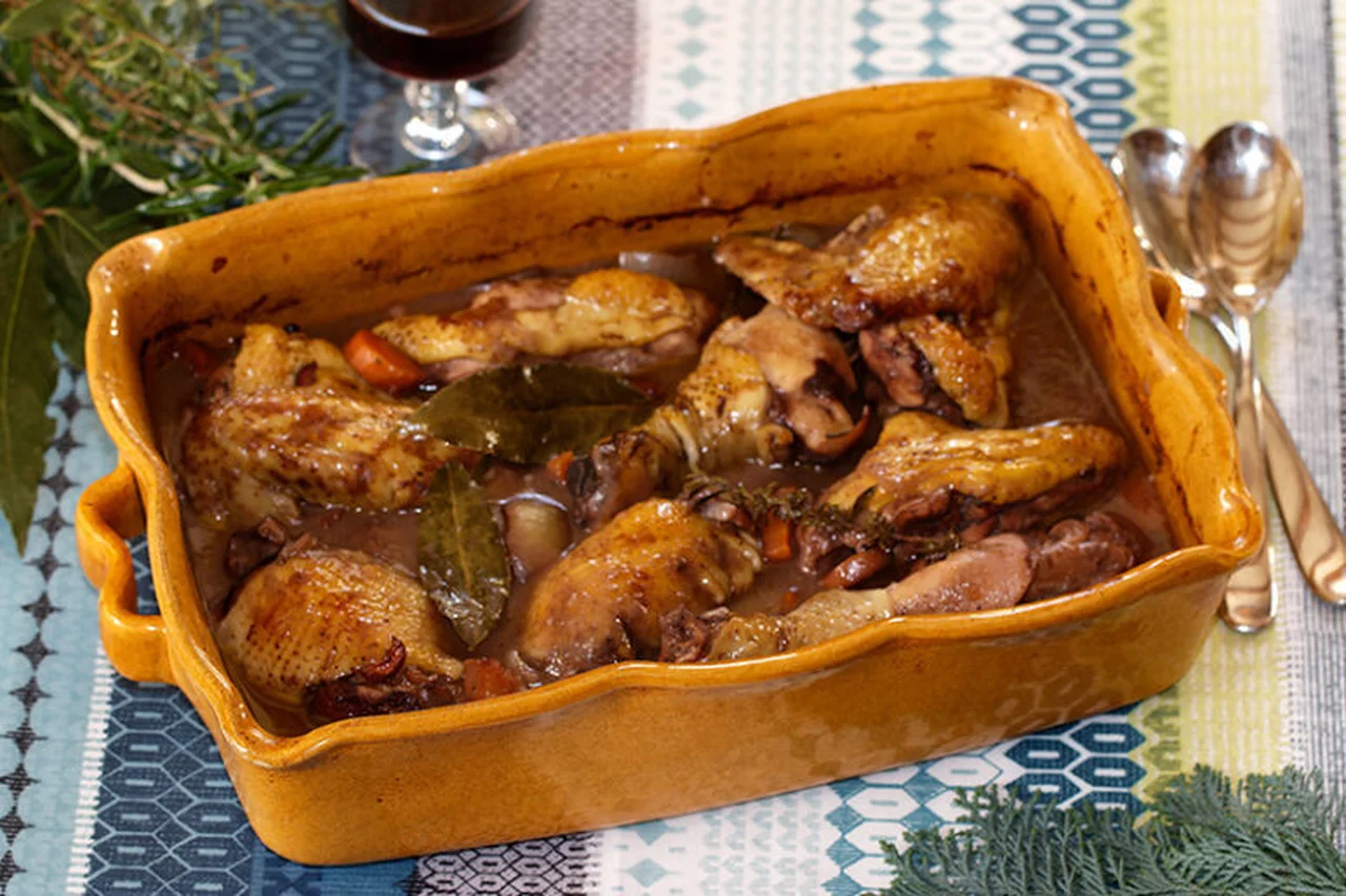Poulet façon coq au vin