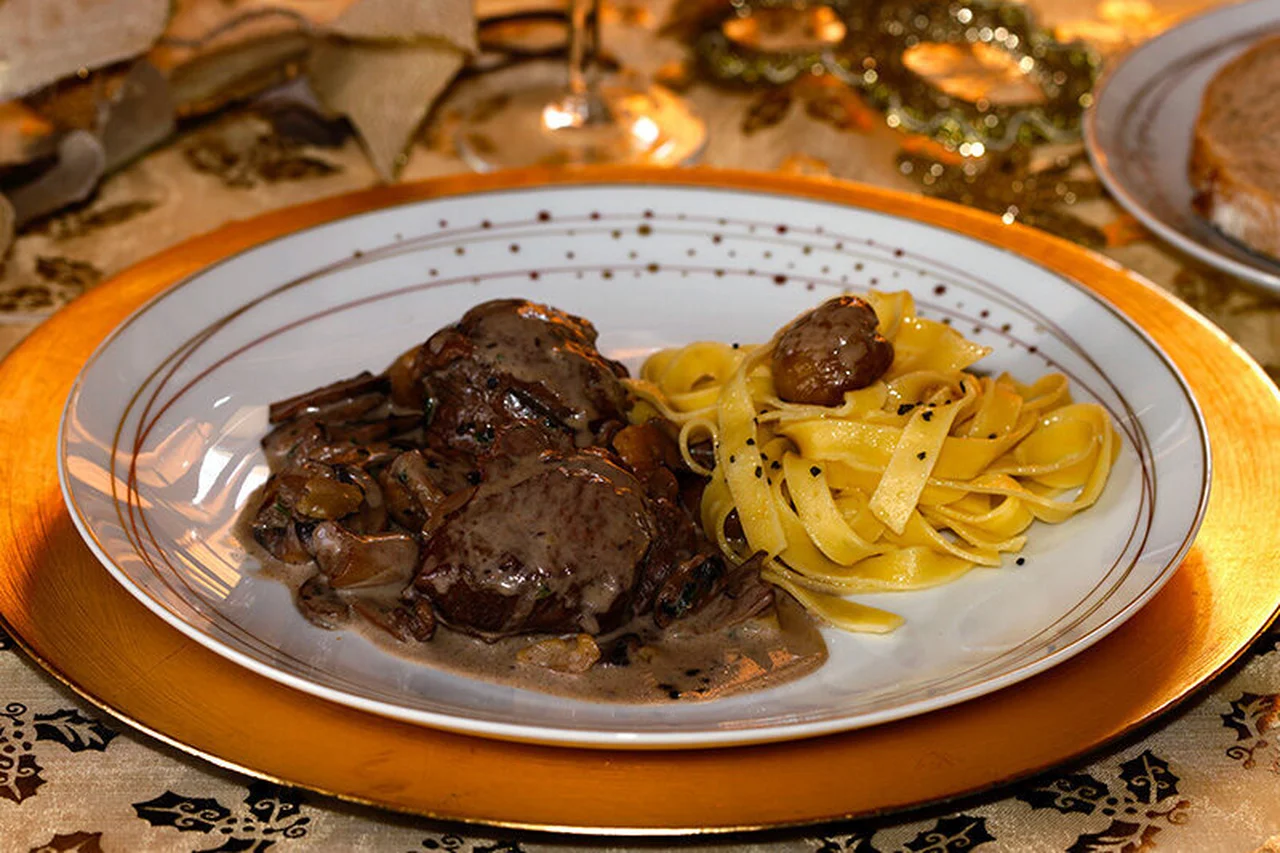 Sot-l'y-laisse de dinde crème de champignons Porto châtaignes