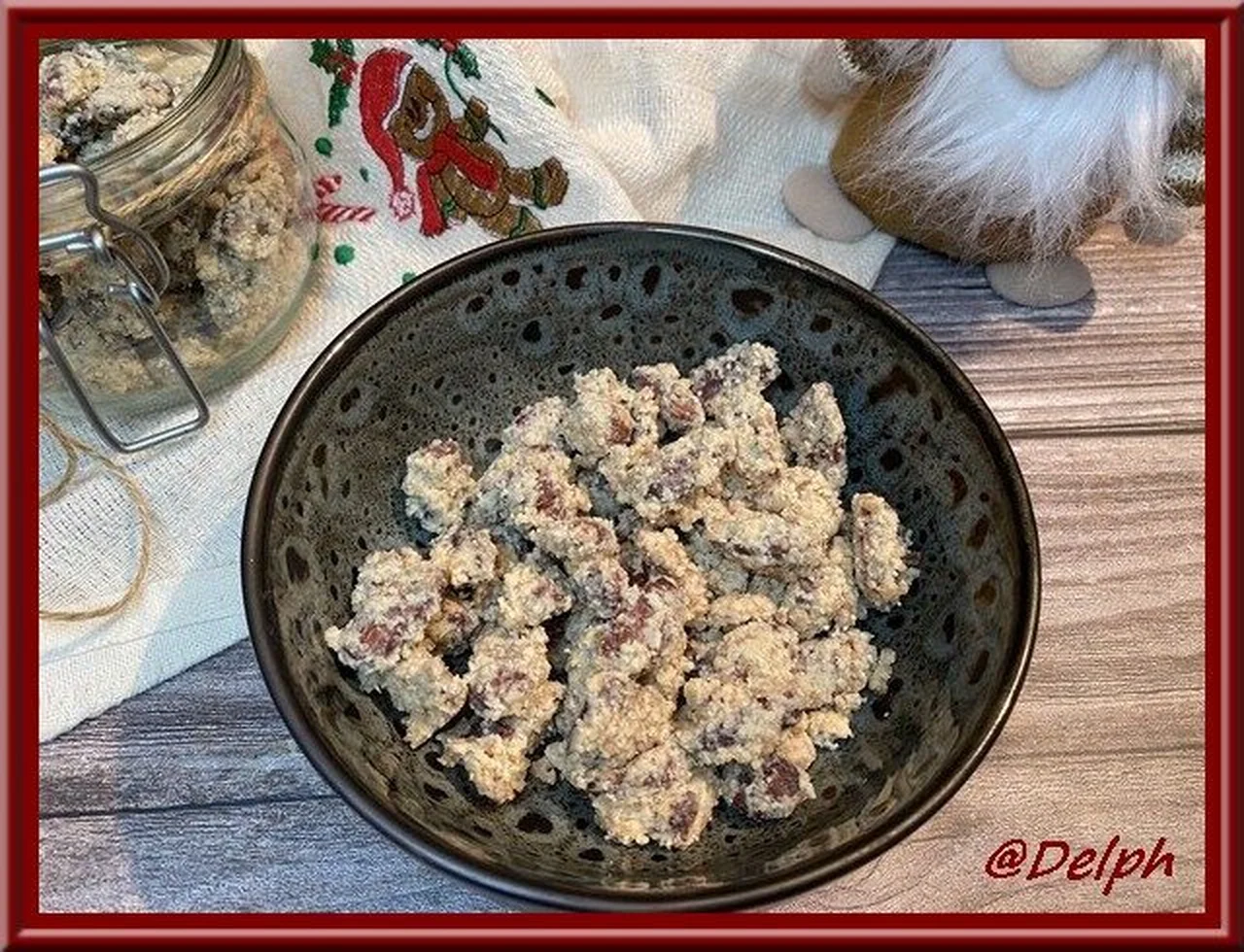 Amandes enrobées chocolat blanc et noix de coco