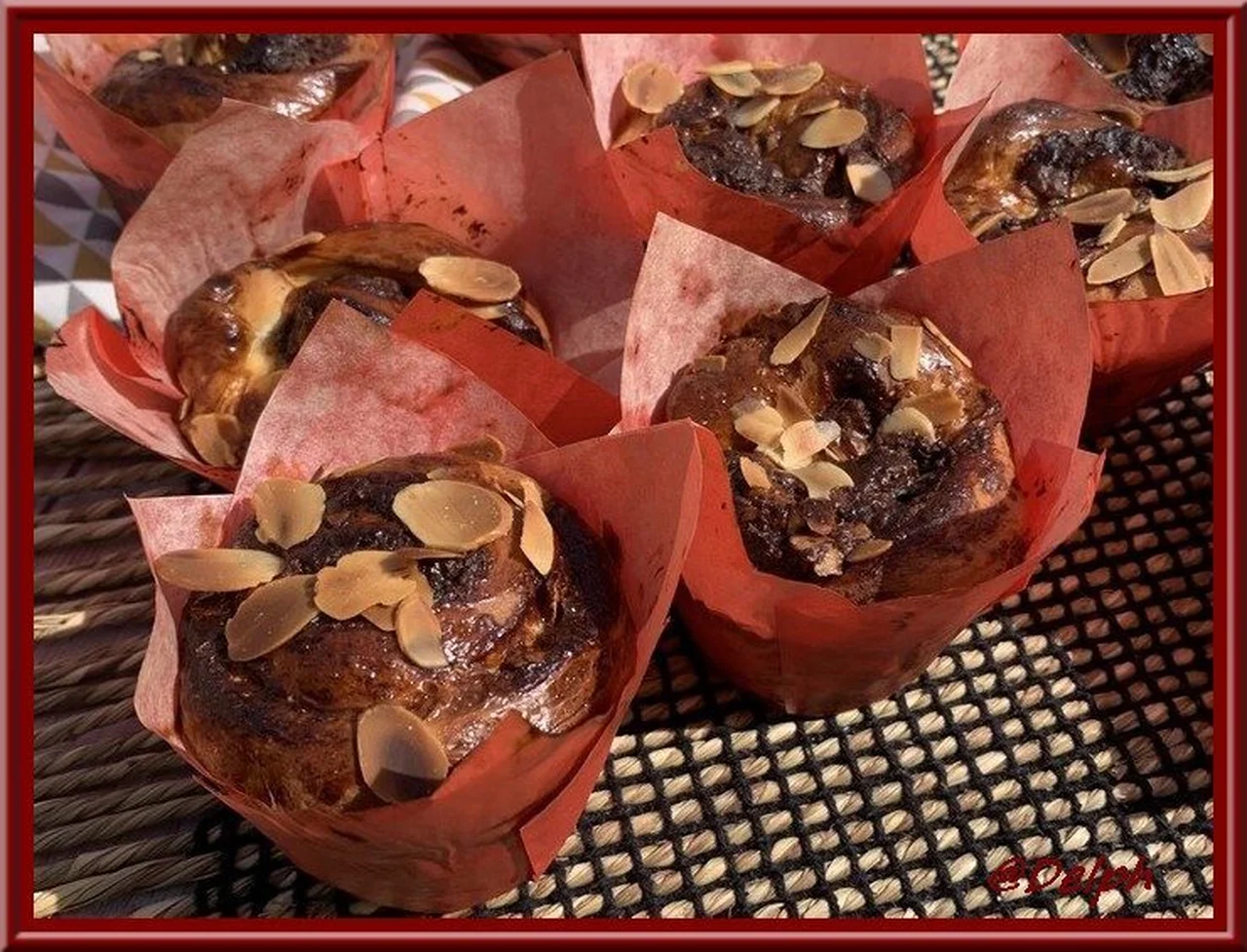 Brioche muffin au chocolat et amandes