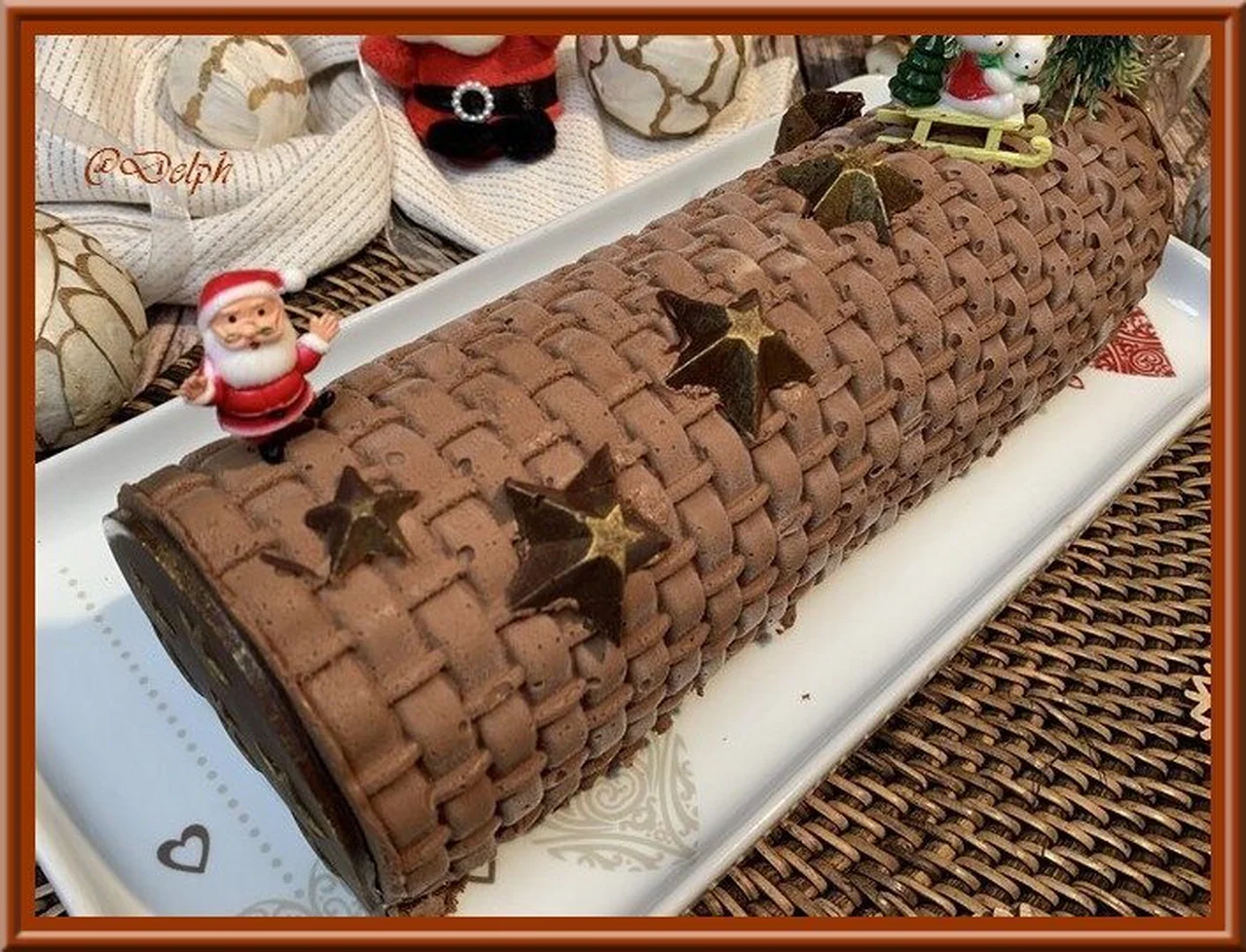 Bûche chocolat et caramel au beurre salé
