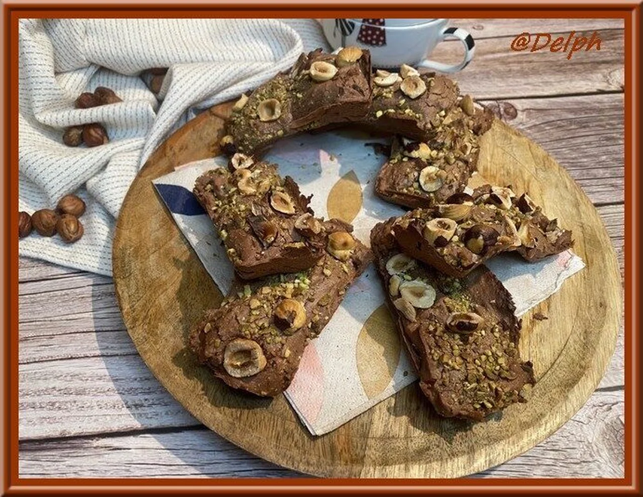 Financiers au chocolat, noisettes et pistaches
