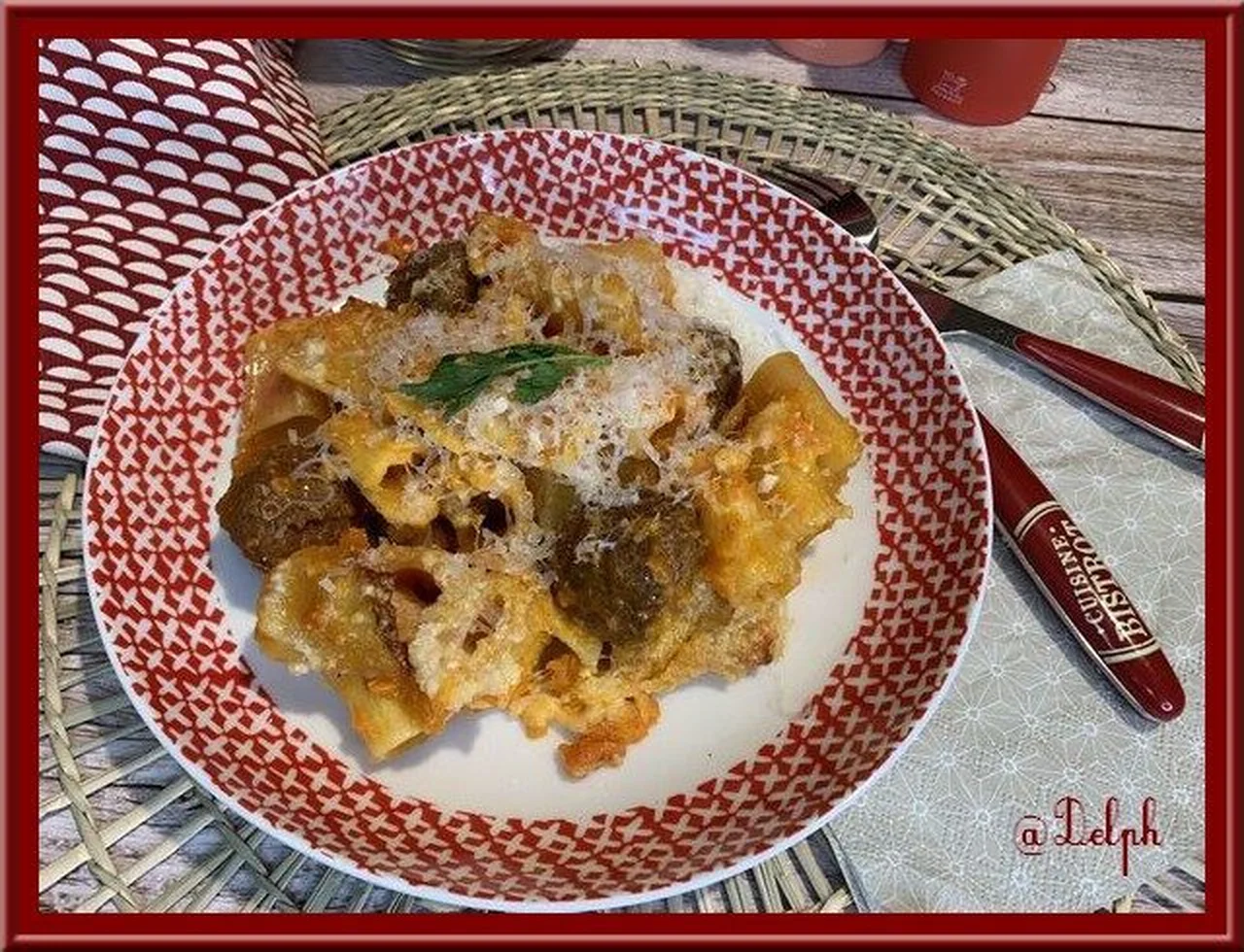 Gratin de pâtes aux boulettes de bœuf