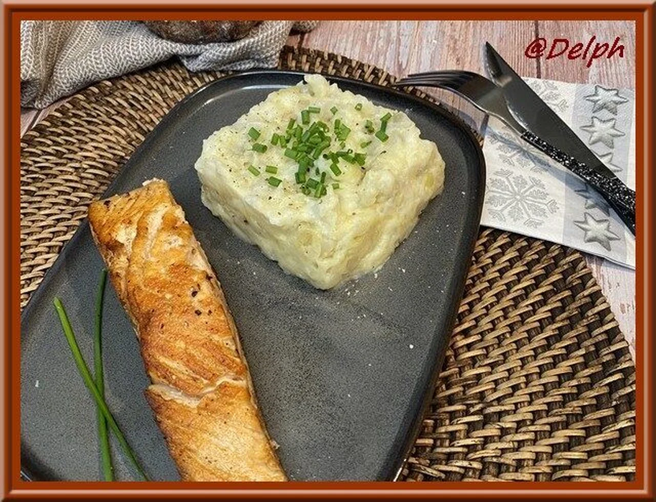 Pavé de saumon et son écrasé de topinambours