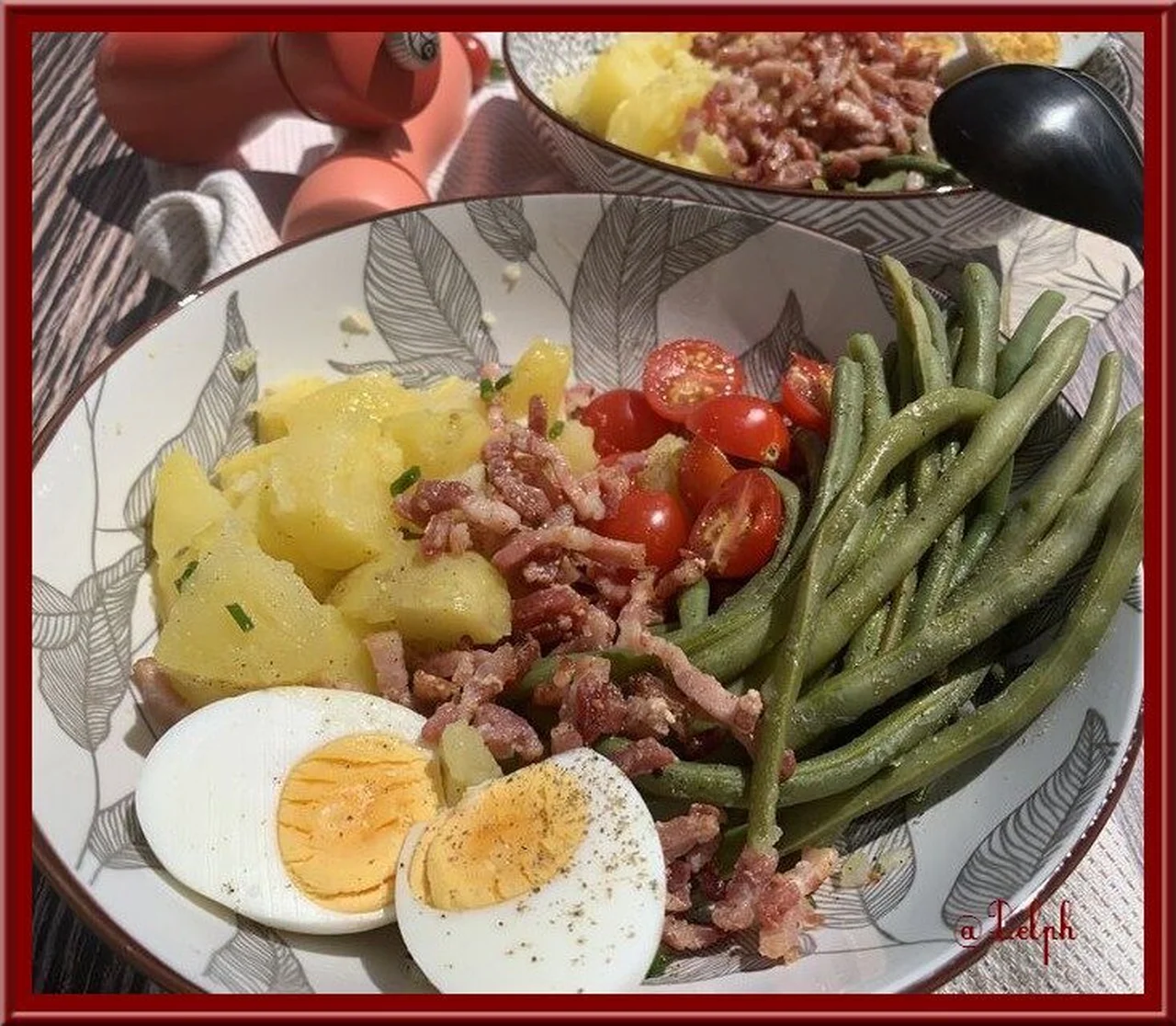 Salade gourmande pommes de terre, haricots verts et lardons