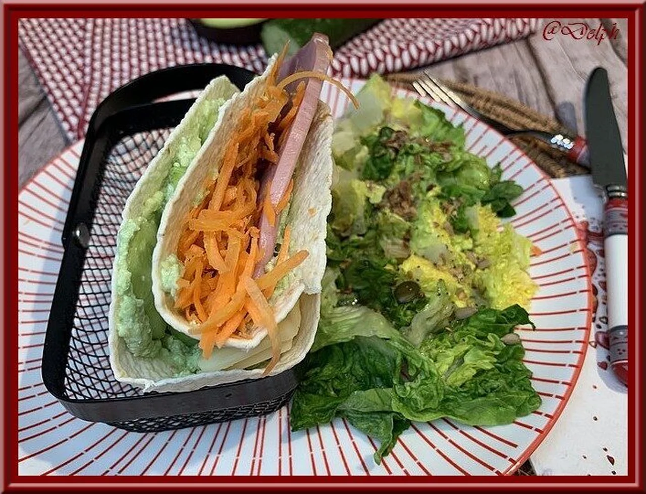 Wrap avocat crudités