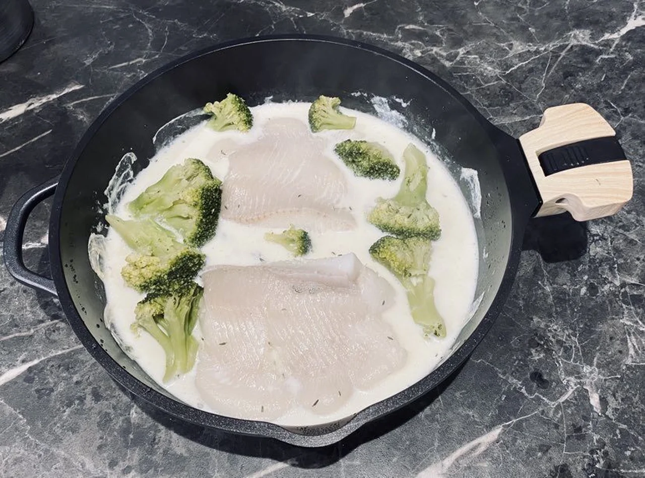 Filet de flétan poché au thym