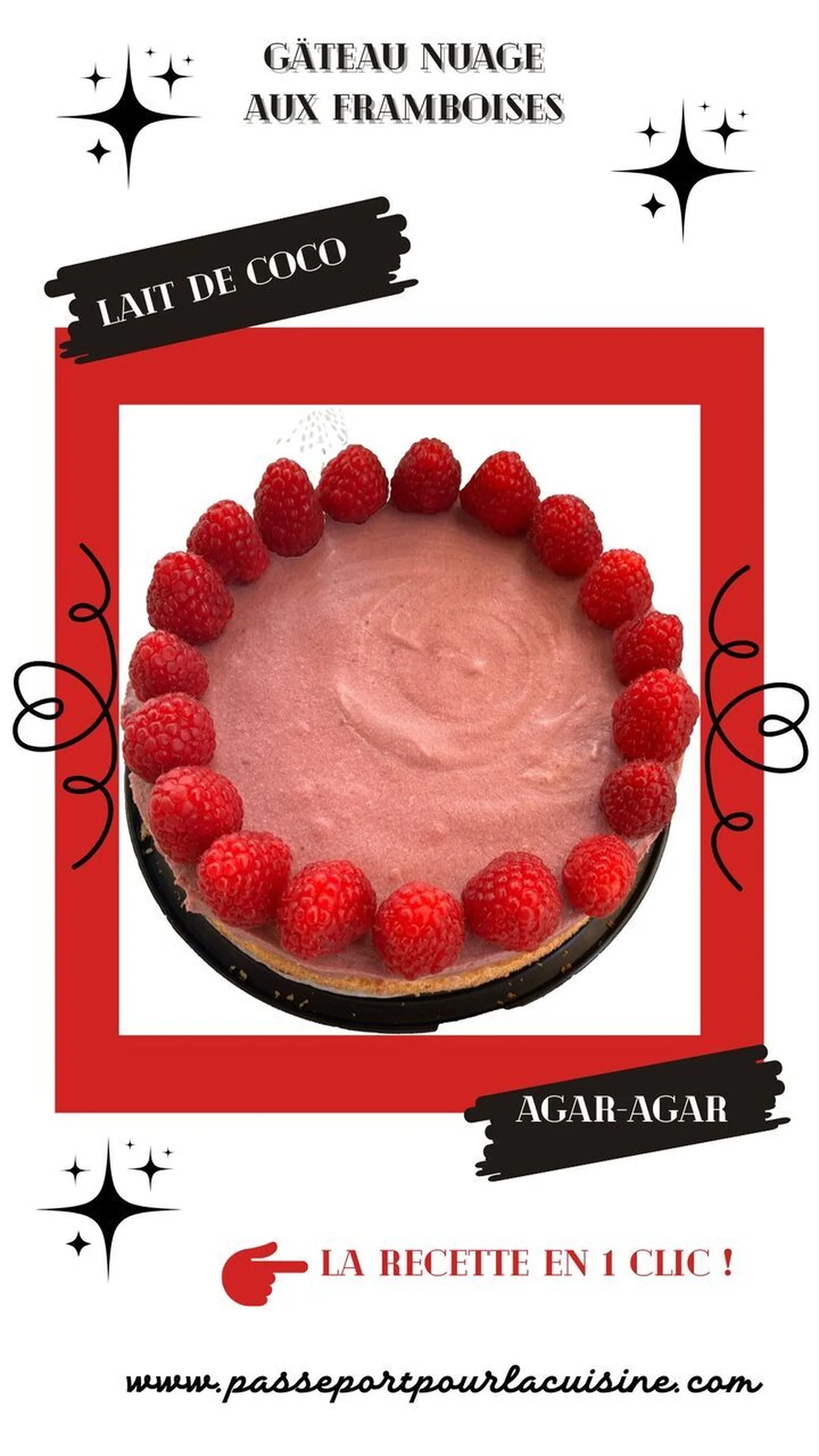 Gâteau nuage aux framboises