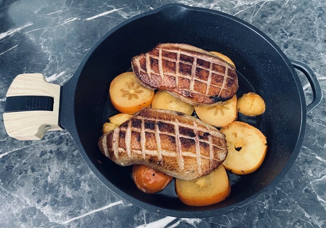 Magrets de canard aux kakis