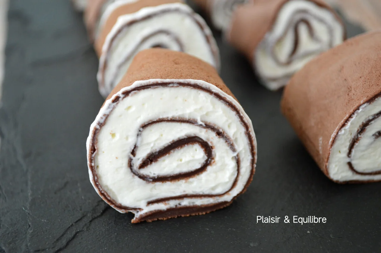 Rouleaux de crêpes au chocolat et mascarpone