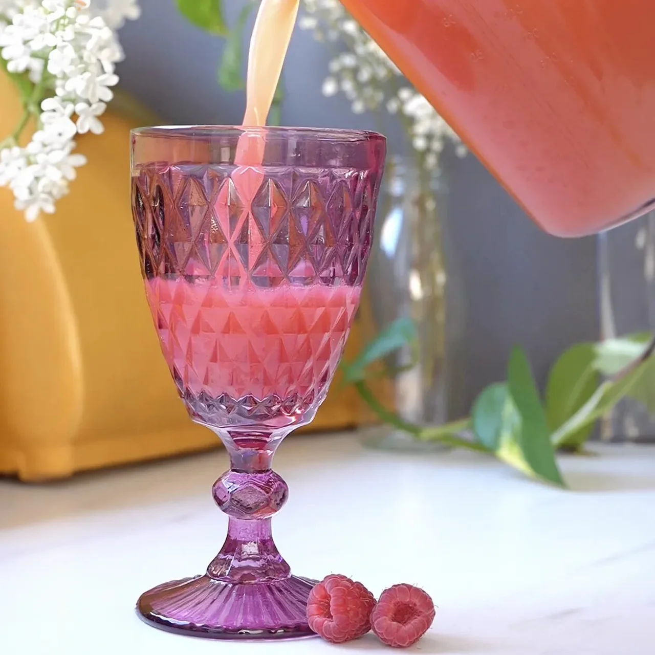 Jus gourmand ananas framboises