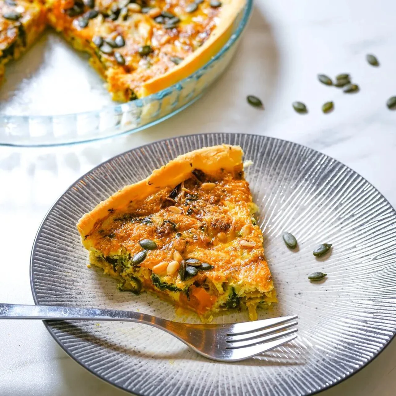Quiche au potimarron et épinards