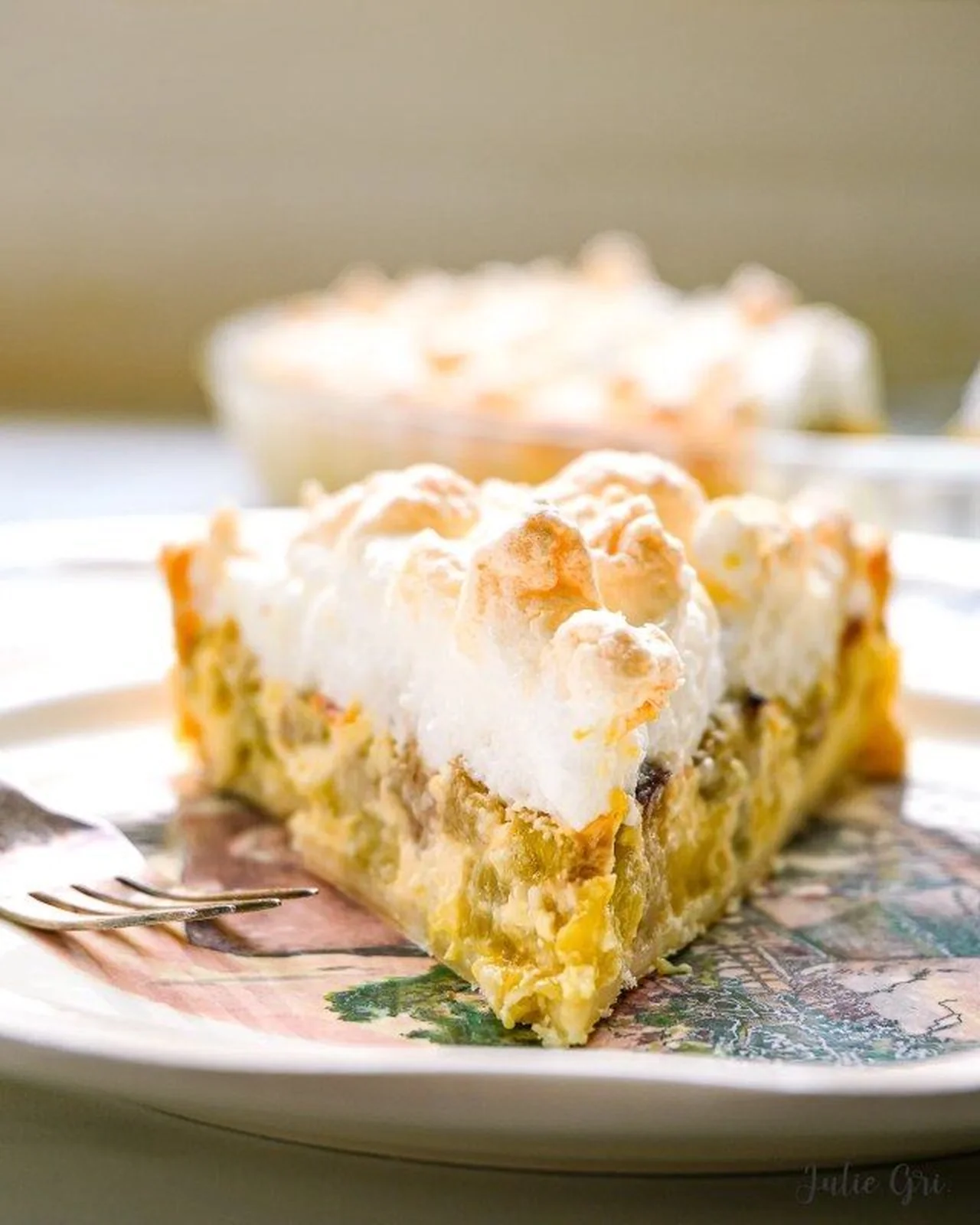 Tarte à la rhubarbe meringuée alsacienne