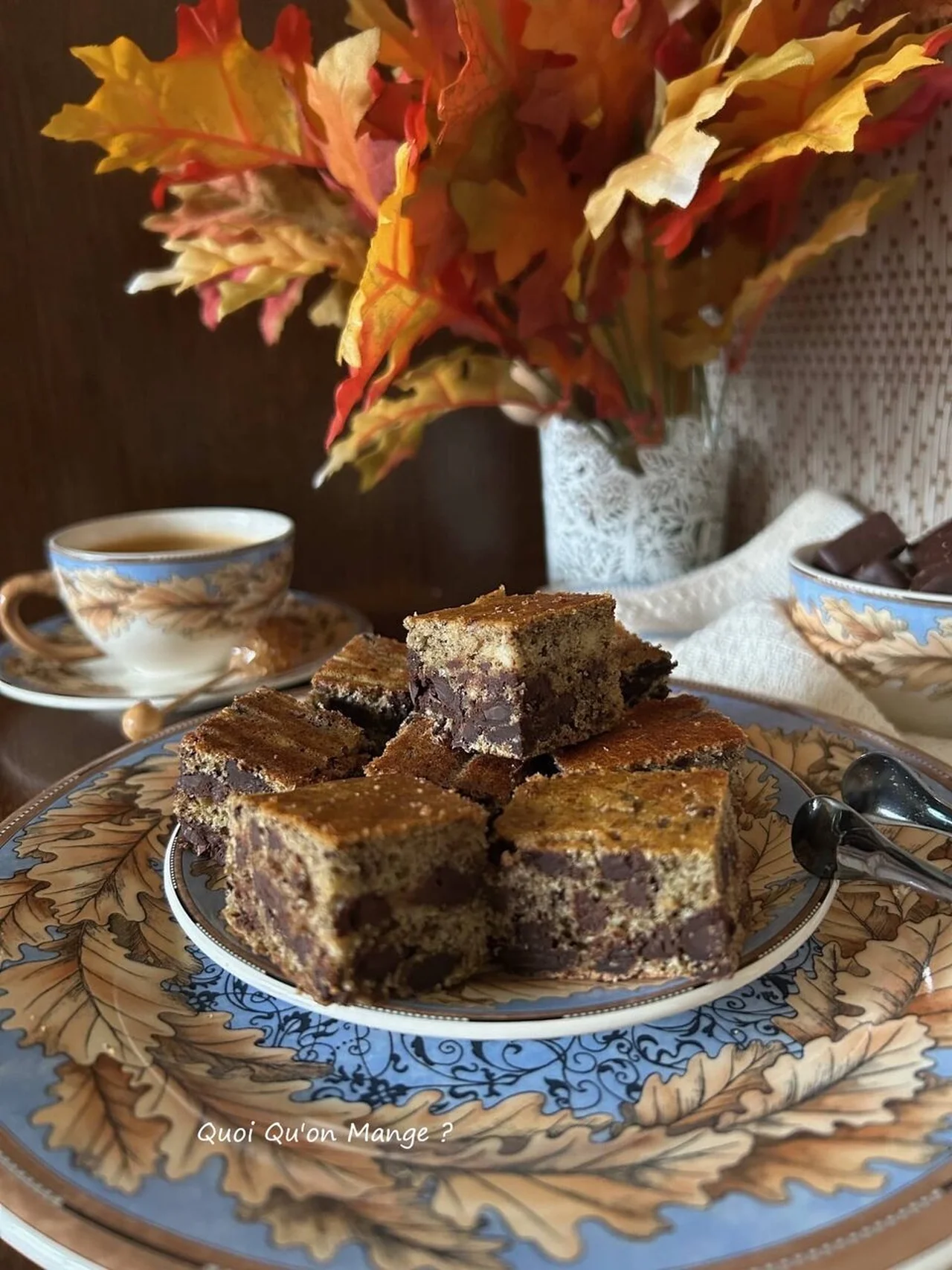Carrés compote de pommes, chocolat et sarrasin