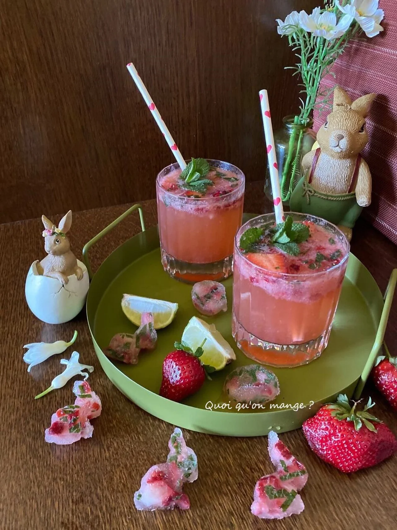 Cocktail printanier aux fraises