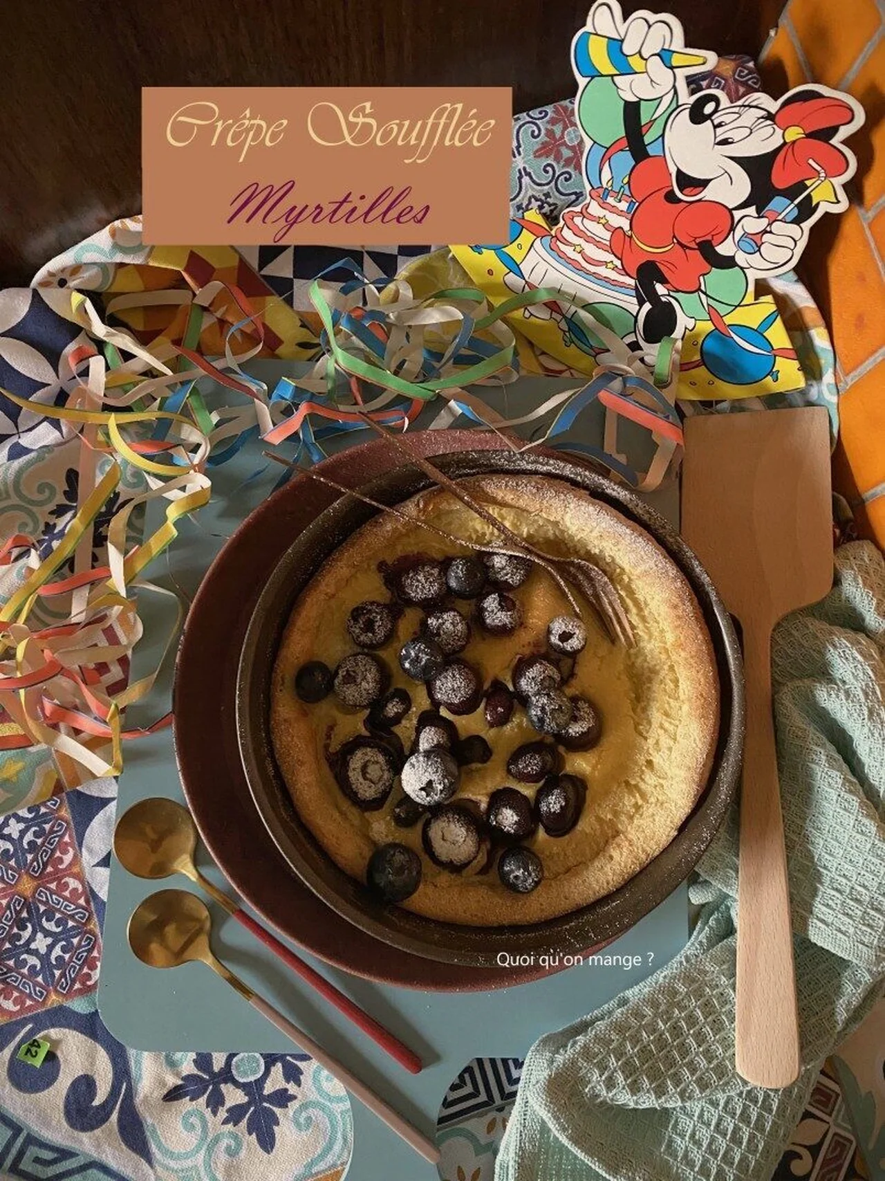 Crêpe soufflée aux myrtilles