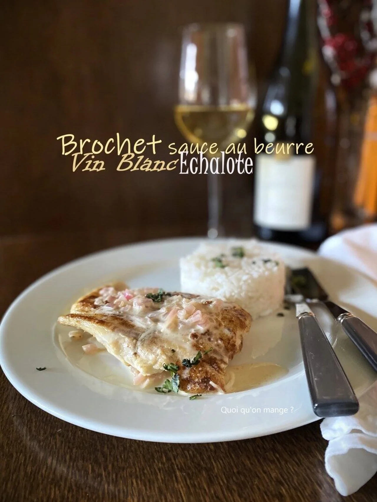 Filet de brochet sauce beurre-échalotes