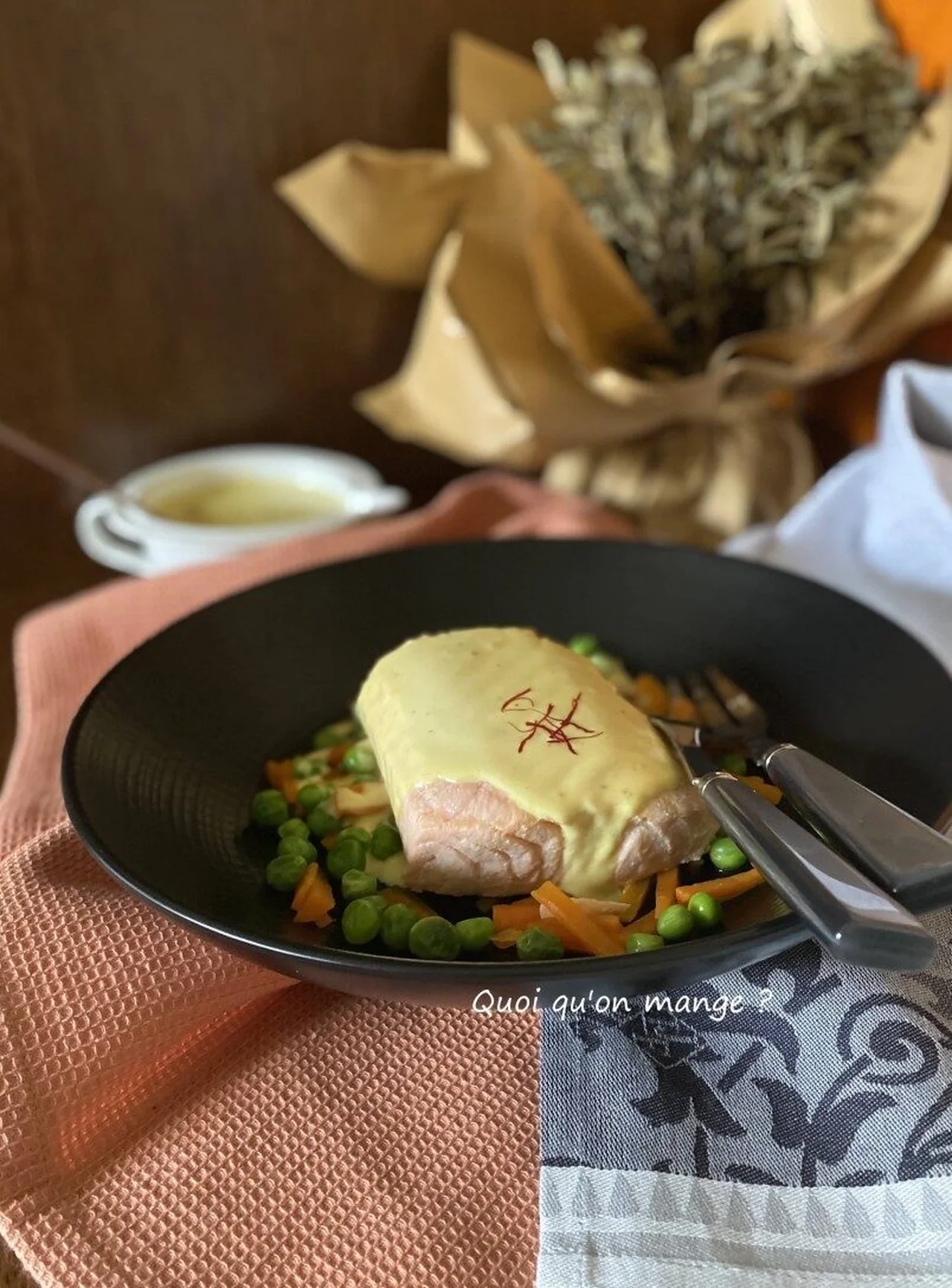 Filet de saumon sauce au safran