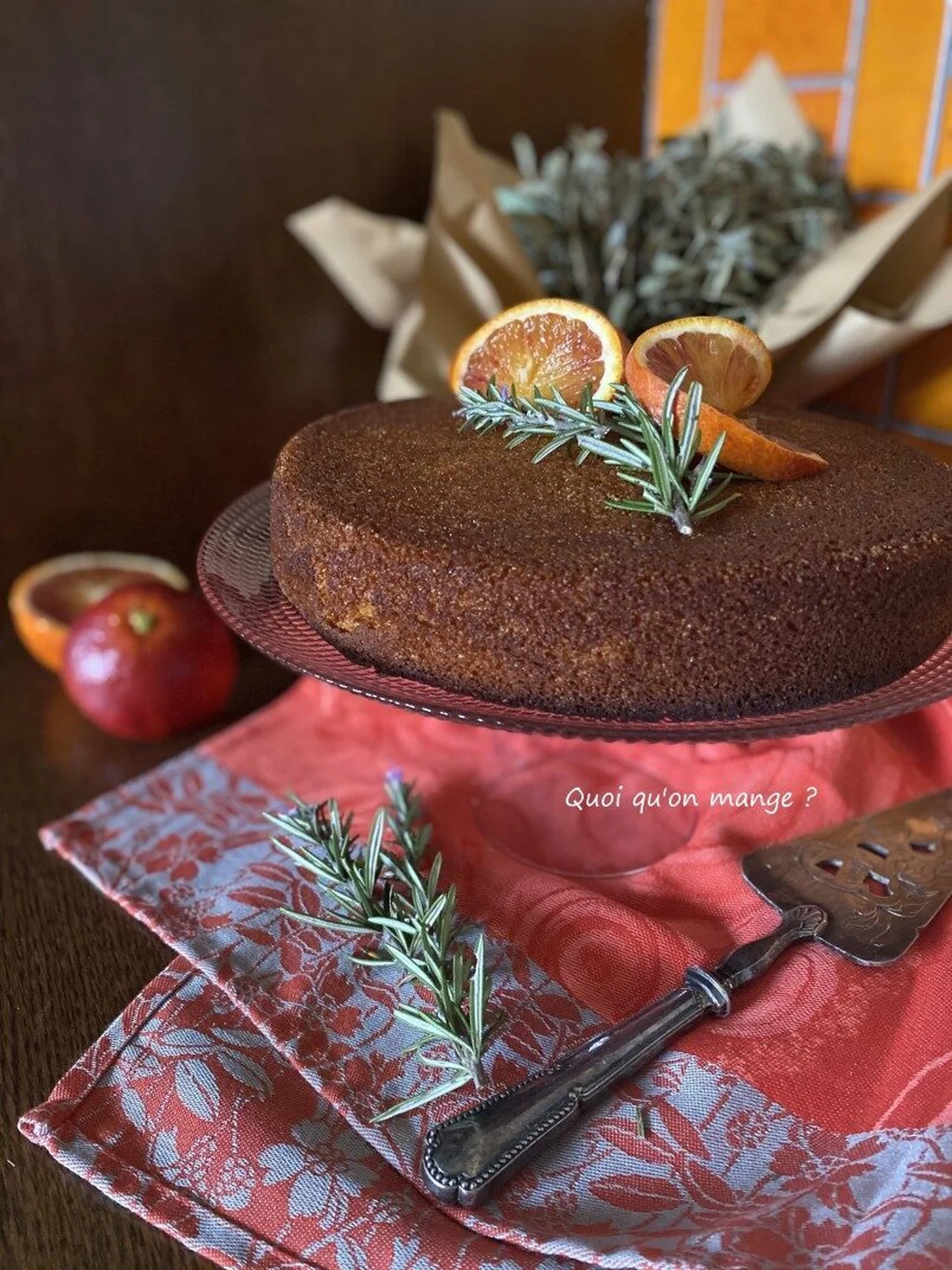 Gâteau de polenta aux oranges et au miel d'oranger